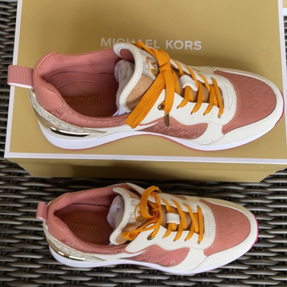 Michael Kors Crista Trainer MK Outline Jacquard 49F1CRFS2Y SNST RS MLTI WMNS - Picture 3 of 16